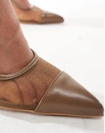 Heeled Shoe in Brown Mesh
