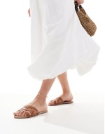 multistrap sandal in tan