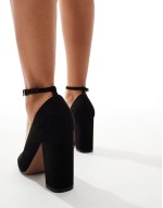 Pebble high block heeled shoes in black
