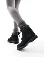 6 inch premium boots in black nubuck leather