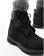 6 inch premium boots in black nubuck leather