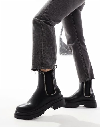 ankle boots with embellisment in black