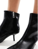 kitten heel ankle boot in black