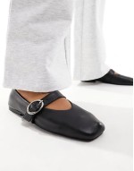 Luxe Premium Leather Mary Jane ballet in Black