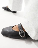 Luxe Premium Leather Mary Jane ballet in Black