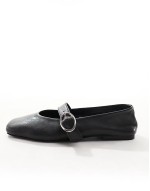Luxe Premium Leather Mary Jane ballet in Black