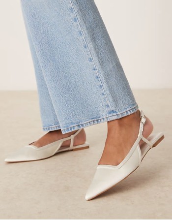 Lorraine slingback ballet in ivory satin