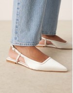 Lorraine slingback ballet in ivory satin