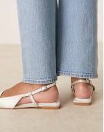Lorraine slingback ballet in ivory satin
