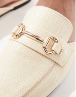 buckle loafer mule in raffia natural