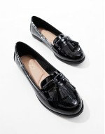 fringe loafer in black