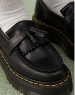 unisex Adrian quad loafers in black smooth leather