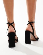 Noah barely there block heeled sandals in black