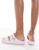 Classic floral cut out sandals in pink milk