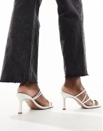 Loss Sale Hayes strappy mid sandal heeled mules in white