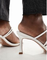 Loss Sale Hayes strappy mid sandal heeled mules in white